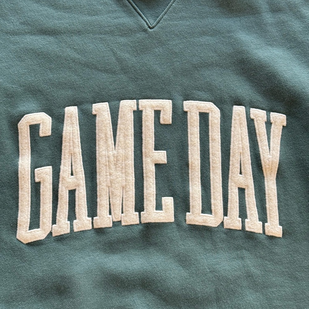 Abercrombie & Fitch Soft Green Sweatshirt game day football fall - Picture 3 of 7